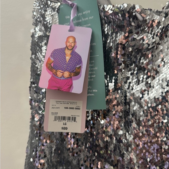 Silver Sequin Mini Dress - Picture 5 of 5